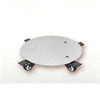 Base roulante en acier inoxydable ronde/carrée avec roulettes à frein - Chariot mobile polyvalent pour la maison et le bureau