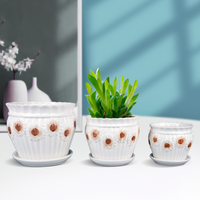 Pot de fleur en céramique émaillée et blanc, jardinière d'intérieur personnalisée, pour plantes, moderne, offre spéciale