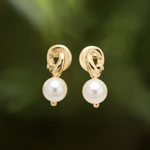 Boucles d'oreilles pendantes tendance en acier inoxydable 316L plaqué or PVD, perles durables et résistantes - Product Image 3