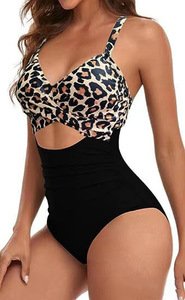 Women's Sexy One Piece Swimsuits <b>Tummy</b> <b>Control</b> Cutout High Waisted Bathing Suit Wrap Tie Back Custom Swimwear With Logo - Product Image 5