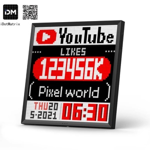 Pantalla de 64*64 píxeles Control de aplicación Pantalla de píxeles creativa Reloj de edición de contenido Decoración de escritorio para el hogar Pantalla de píxeles LED RGB - Product Image 1