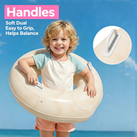 Bouée de natation gonflable d'été en PVC épaissi, durable, imperméable, colorée, avec double airbag et poignées