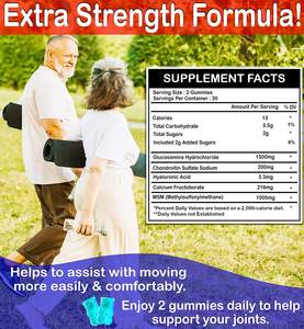 מפעל ישיר ללא סוכר גלוקוזאמין chondroitin gummies למבוגרים oem תומך סחוס משותף - Product Image 2