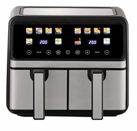 Friteuse à air double panier 2100W pour la maison, four intelligent multifonctionnel de 8L à grande capacité et visible