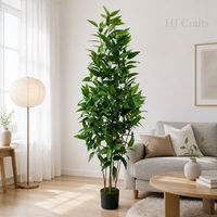 Arbre d'eucalyptus artificiel de 1,8 m (6 pieds) à tronc multiple, plante verte à feuilles longues pour la décoration de la maison, du bureau, de l'hôtel et du hall d'entrée - Vente en gros