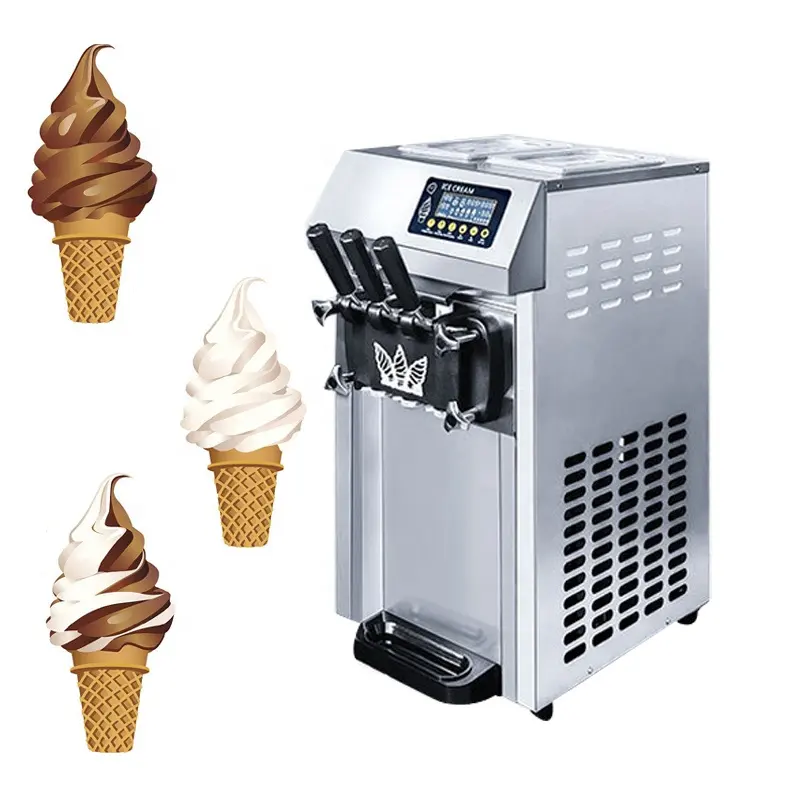 Italian Ice Cream Machine Soft Ice Cream Making Machine Three Flavors Soft Serve Machine For Ice Cream
