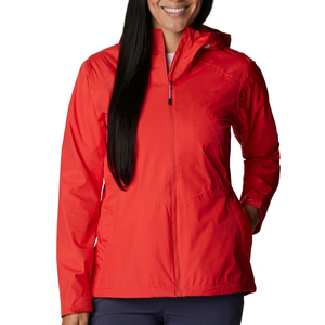 Wholesale Lightweight Winter Women's Hooded Windbreaker Jacket Quick Dry Breathable Outdoor Wear Nylon Lining Knitted Processing - Product Image 1