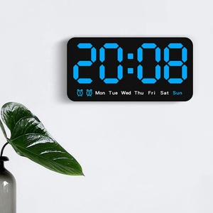 <span class=keywords><strong>Horloge</strong></span> de bureau intelligente géante à LED avec calendrier numérique lumineux à ressort miniature pour chambre à coucher, modèle à insérer de lettres, alarme horaire - Product Image 1