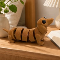Figurine de Teckel Articulée en Résine, Statue de Chien Articulée et Posable, Décoration de Bureau Moderne, Ornement de Maison, Pièce Unique
