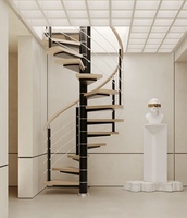 Escalier en colimaçon moderne en bois massif et acier inoxydable, écologique, gain de place, pour la rénovation de maisons et d'appartements, à vendre