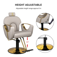 Fauteuil de Barbier Salon Moderne Ajustable Inclinable Portable pour Hommes, Siège de Salon pour Coiffeur