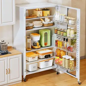 2024 New Multifunctional Kitchen Organizer Home Appliance Storage Rack Sundry Storage Cabinet Microwave Oven Floor Rack