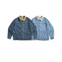 Veste en jean à manches longues OEM pour homme Logo personnalisé Veste décontractée en coton pour homme Veste en jean bleue vintage pour homme