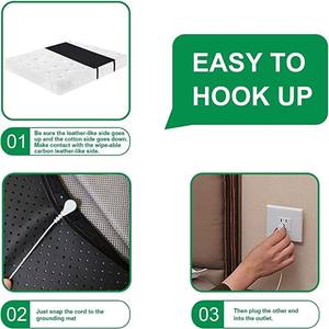 Matras kulit imitasi karbon konduktif, penutup ranjang penuh tidak beracun dengan bantalan pembumian kabel - Product Image 5