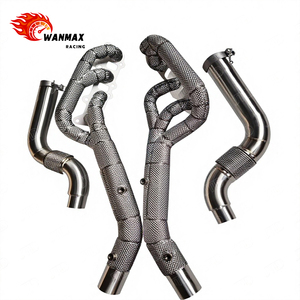 Collecteurs d'échappement longs en acier inoxydable 304 pour Ford <span class=keywords><strong>Mustang</strong></span> <span class=keywords><strong>GT</strong></span> 5.0L V8 (2015-2024) |   Bouclier thermique intégré pour une puissance maximale - Product Image 1
