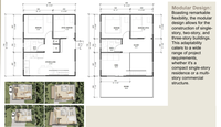 Maison modulaire en conteneur à structure en acier de 20 pieds, assemblage rapide, durable et stable pour une utilisation résidentielle et industrielle à long terme, 4 chambres