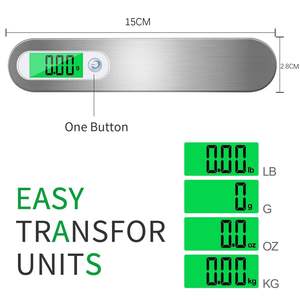 เครื่องชั่งกระเป๋าเดินทางดิจิตอล 50 กก. แบบพกพา หน้าจอ LCD เครื่องชั่งอิเล็กทรอนิกส์ ชั่งน้ำหนักกระเป๋าเดินทาง กระเป๋าเดินทางแบบแขวน เครื่องชั่งเหล็ก - Product Image 2
