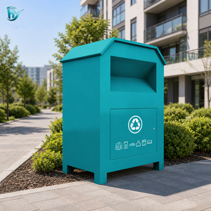 Contenedor de Reciclaje y Donación de Ropa Usada para Exteriores, Acero Galvanizado Ecológico para Uso Comunitario - Product Image 6