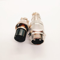 Conector Circular de Aviación de Alta Calidad, Serie GX20, Conector Macho y Hembra de 2 Pines con Abrazaderas para Cables en Ambos Extremos