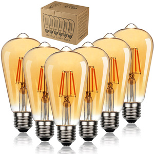 Bombilla LED de Filamento ST64 220V/110V, Bombilla Decorativa Vintage Retro, Base E27, Luz Cálida, Lámpara de Vidrio - Product Image 1