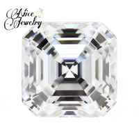 Magnifiques Bijoux Moissanite Colorés Carrés Facettés à Coupe Plate, Diamants Moissanite en Vrac, Cabochons Asscher, Pierres Moissanite en Vrac en Gros