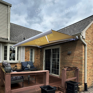 Auvent électrique automatique GULI de qualité supérieure à cassette intégrale en aluminium pour fixation murale – Auvent complet pour extérieur - Product Image 2