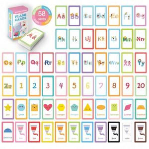 58 Tarjetas de Aprendizaje para Niños, Tarjetas de Memoria para Niños Pequeños, Ayudan a Aprender Objetos, Números, Jugar Juegos, Tarjetas de Memoria del Alfabeto - Product Image 6