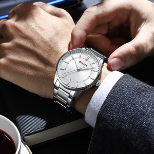 Montre à quartz de luxe CURREN 8430 pour homme, montre de mode pour homme, acier inoxydable, étanche, lumineuse, date, carrée - Product Image 4