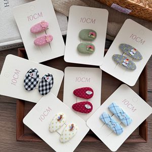 Handgefertigte koreanische ovale Stoff-Haarspange für Kinder, Blumen-BB-Clip, Baby-Stickerei, Wassertropfen-Haarspange für kleine Mädchen, Kopfschmuck - Product Image 2
