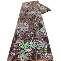 NI.AI Luxe Coloré Séquence Net Dentelle Fleur De Mariée Brodé Velours Paillettes Dentelle Tissu pour Robe De Mariée Matériaux