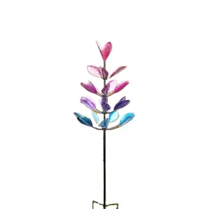 Dekorasi pasak taman bunga warna-warni ornamen seni halaman logam pasak untuk hadiah Luar Ruangan Jalur rumput Pot tanaman tempat tidur bunga