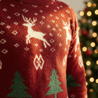 Pull de Noël moche personnalisable pour homme, à manches longues, en tricot d'hiver, unisexe, motif jacquard Argyle, respirant, en maille, coupe basse