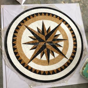 Mosaïque <span class=keywords><strong>de</strong></span> sol en marbre rond en <span class=keywords><strong>pierre</strong></span> naturelle, design <span class=keywords><strong>de</strong></span> boussole, motifs <span class=keywords><strong>de</strong></span> mosaïque, art mural, décoration d'entrée <span class=keywords><strong>de</strong></span> villa, murale en mosaïque - Product Image 4