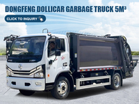 Camion à ordures compacteur hydraulique Dongfeng Dollicar 4x2 manuel diesel 5m3
