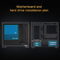 LOVINGCOOL Custom LOGO Fenêtre latérale Full View Gaming PC Case High Air Flow PC Cabinet Gaming Desktop Mid Tower MATX PC Cabinet