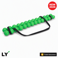 Rouleau de massage dorsal pliable et réglable 85x12x6.5cm, barre de massage à billes en PU pour studio de Pilates et relaxation du dos