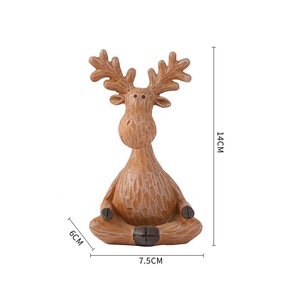 Figura Decorativa de Resina de Alce Meditando en Yoga, Estilo Navideño, para Decoración de Escritorio y Ventana, para Crear un Ambiente Festivo - Product Image 6