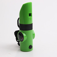 Sifflet de survie d'urgence 7 en 1 avec boussole intégrée, thermomètre, loupe, sifflet de signalisation portable pour activités en plein air