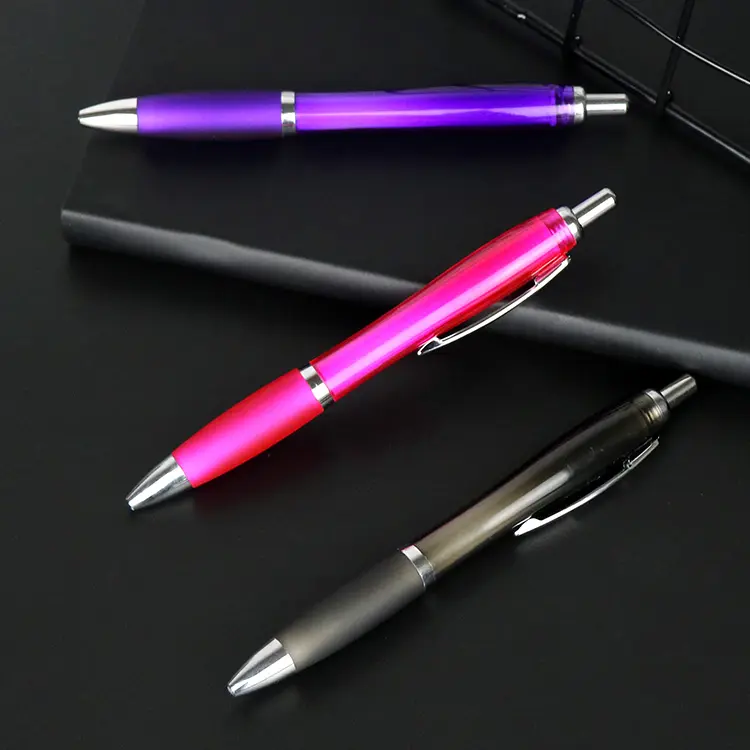 Promotion Large Capacity Colorful Rubber Pen Body Soft Touch Plastic Ballpoint Pen With Custom Logo