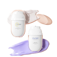 Botella de Plástico Blanca de Lujo de 30 ml para Protector Solar con Tapa Transparente, Envase Ovalado con Bomba Dosificadora para Lociones, Bajo MOQ