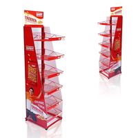 Présentoir en rack pour produits alimentaires et chips pour bonbons sur plancher de magasin de détail personnalisé Présentoir en fil métallique pour supermarché