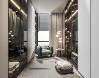 Armoire sur mesure avec portes coulissantes en verre, moderne, sur mesure, grande capacité, rangement pour chambre à coucher, vente en gros