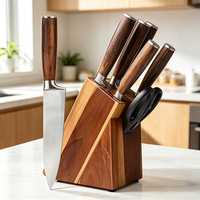 Ensemble de couteaux de cuisine 7 pièces de haute qualité ensemble de couteaux de chef en acier inoxydable professionnel avec bloc en bois
