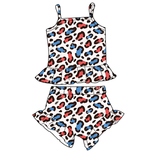 Set Estivo Casual a 2 Pezzi con Volant per Bambine, Outfit per il 4 Luglio, Abbigliamento per Bambine per le Festività - Product Image 6