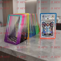 Plaque de protection transparente pour cartes gradées avec panneau arrière en TPU 35pt, motif dégradé multicolore et paillettes, protection antichoc ACE avec panneau arrière