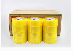เทปกาวสีเหลืองอ่อนชนิดอะคริลิค Bopp สำหรับบรรจุภัณฑ์ ขนาดสั่งทำได้ 48มม.100ม. 200มม. 500ม. ลาคบัน - Product Image 6