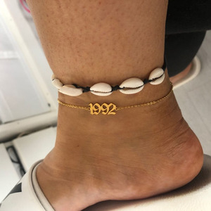 <span class=keywords><strong>Bracelet</strong></span> de <span class=keywords><strong>cheville</strong></span> en acier inoxydable pour femmes, 12 pièces, bijoux personnalisés avec date de naissance, accessoire de fête unisexe géométrique - Product Image 3