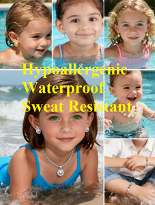 أقراط أطفال جديدة عالية الجودة من النحاس الفاخر المطلي بالذهب عيار 18 قيراط، مرصعة بالزركون المكعب الوردي بقطع الأميرة - Product Image 6