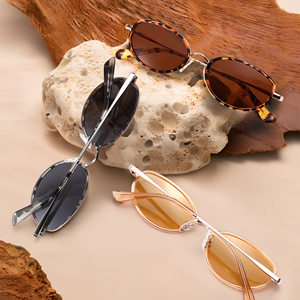 משקפי שמש CONCHEN איכותיים מסגרת מתכת וינטג' קטנה סגלגלה עם עדשות מקוטבות UV400, לוגו בהתאמה אישית, משקפי שמש בעבודת יד מאצטט - Product Image 6