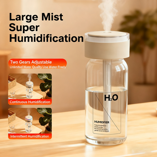 New Arrival Small Ultrasonic Humidifier 300ml 2 Spray Modes Color Changing LED Lights USB Portable Mini Humidifier for Car